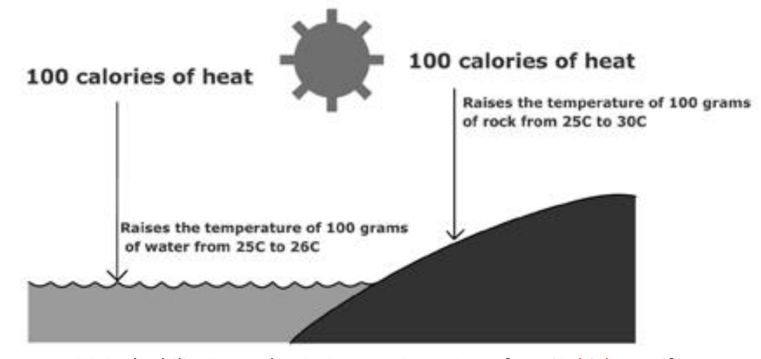 <p>the amount of heat needed to raise 1g of a substance by 1C</p>