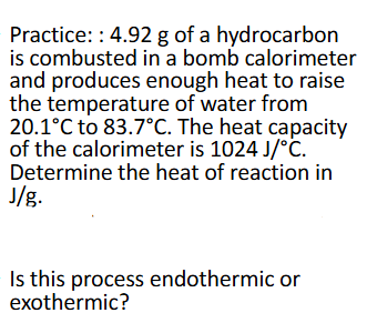 <p>Constant-Volume Calorimetry Practice (Chapter 10)</p>