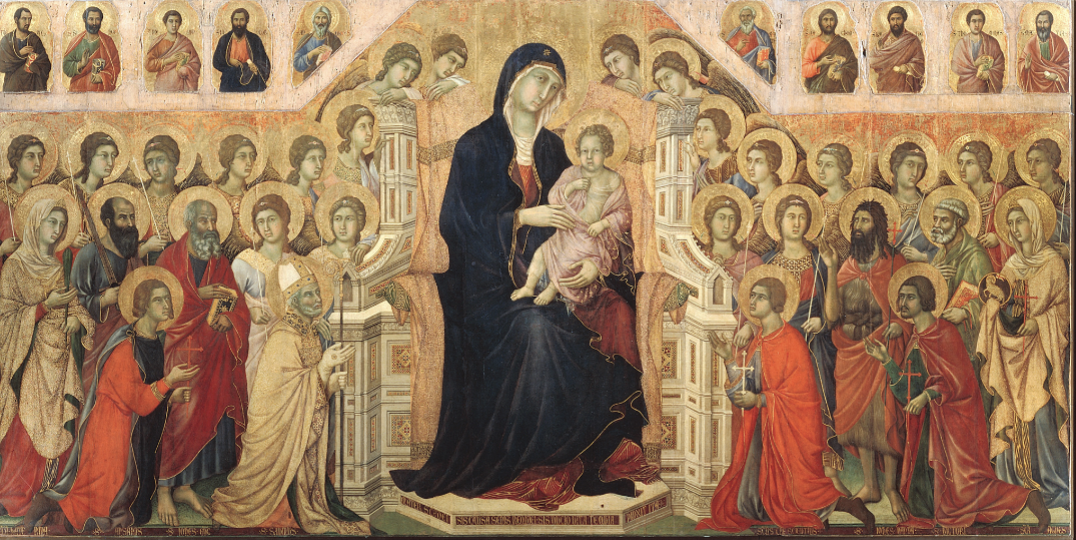 <p>True or False: Patrons were strict on Duccio when he was working on this piece</p>