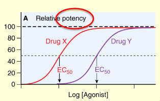 <p>which drug is the more potent drug</p>