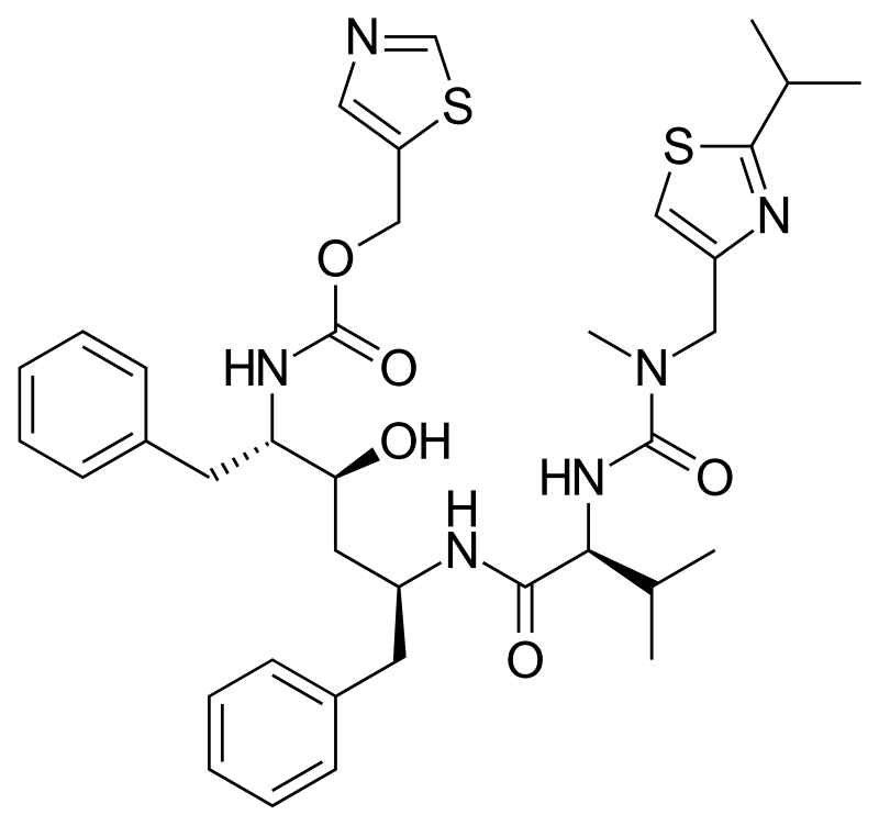 <p>where are the thiazole rings on ritonavir</p>