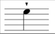 <p>Indicates a longer silence after note, making the note very short. Usually applied to quarter notes or shorter</p>