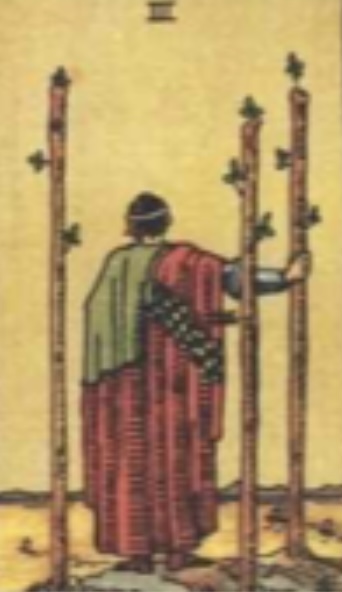 <p>3 of Wands- Upright</p>