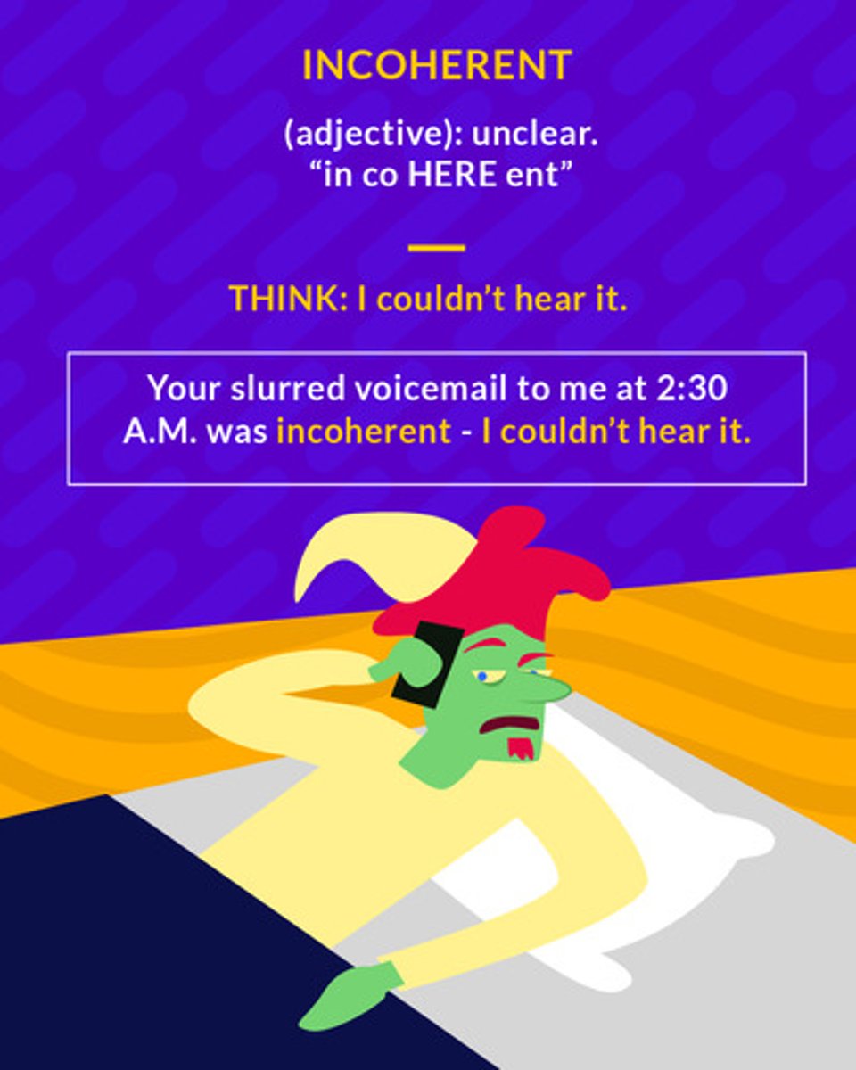 <p>(adj.) unclear</p>