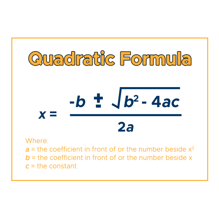 <p>-b plus or minus square root of b² - 4ac over 2a</p>