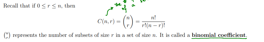 <p>→ derived from r-combination</p>