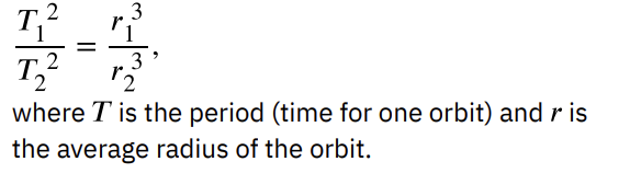 <p>The ratio of the squares of the periods of any two planets about the Sun is equal to the ratio of the cubes of their average distances from the Sun</p>