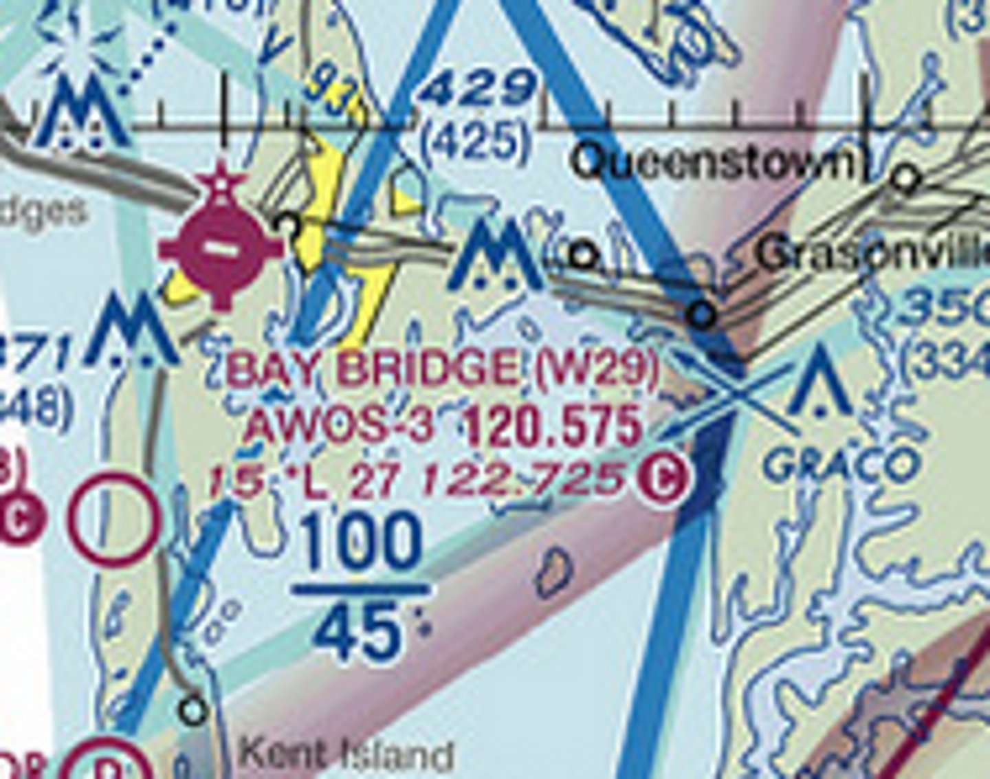 <p>The airspace with a solid blue boundary and altitude limits of 4500 feet (floor) and 10,000 feet (ceiling) is Class ____ Airspace</p>