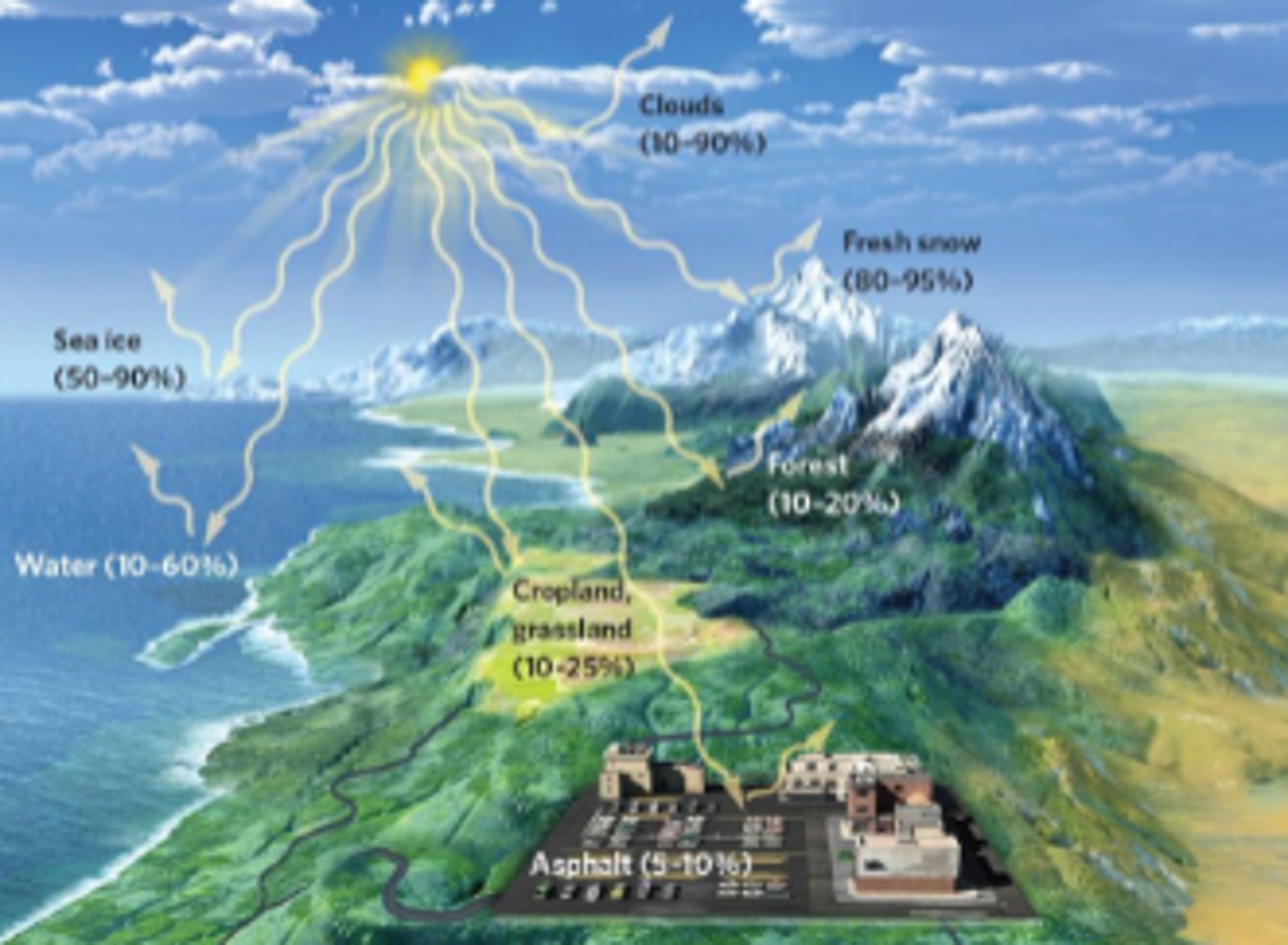 <p>the fraction of solar energy reflected by an object</p>