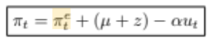 <p>mu is price markup and z is a catch all  variable</p>