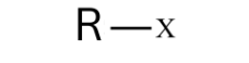 <p>Functional groups that are:</p><ul><li><p>Polar</p></li><li><p>Slightly soluble in water and soluble in organic solvents.</p></li><li><p>They consist of an alkyl group bonded to a halogen atom (F, Cl, Br, I). </p></li></ul><p></p>