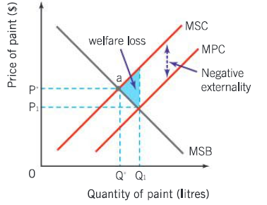 <p>Which externality is this, explain it, and explain how it becomes like this. What can fix it?</p>