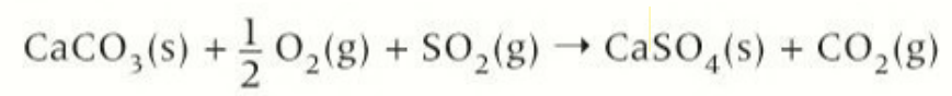 <p>flue gas is passed through a suspensions of calcium carbonate </p>