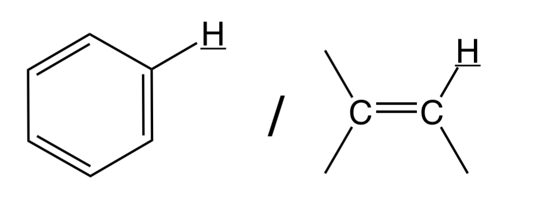 <p>aryl proton / vinyl proton</p>