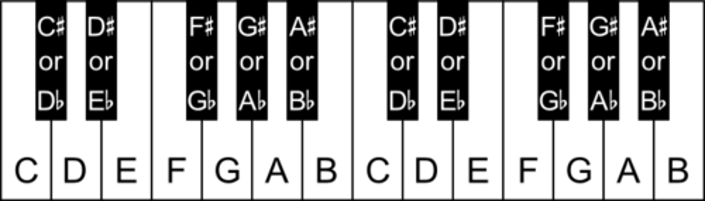 <p>two different names for the same pitch, such as C# and Db</p>