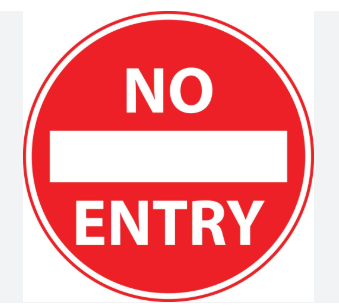 <p>No vehicle may enter.</p>