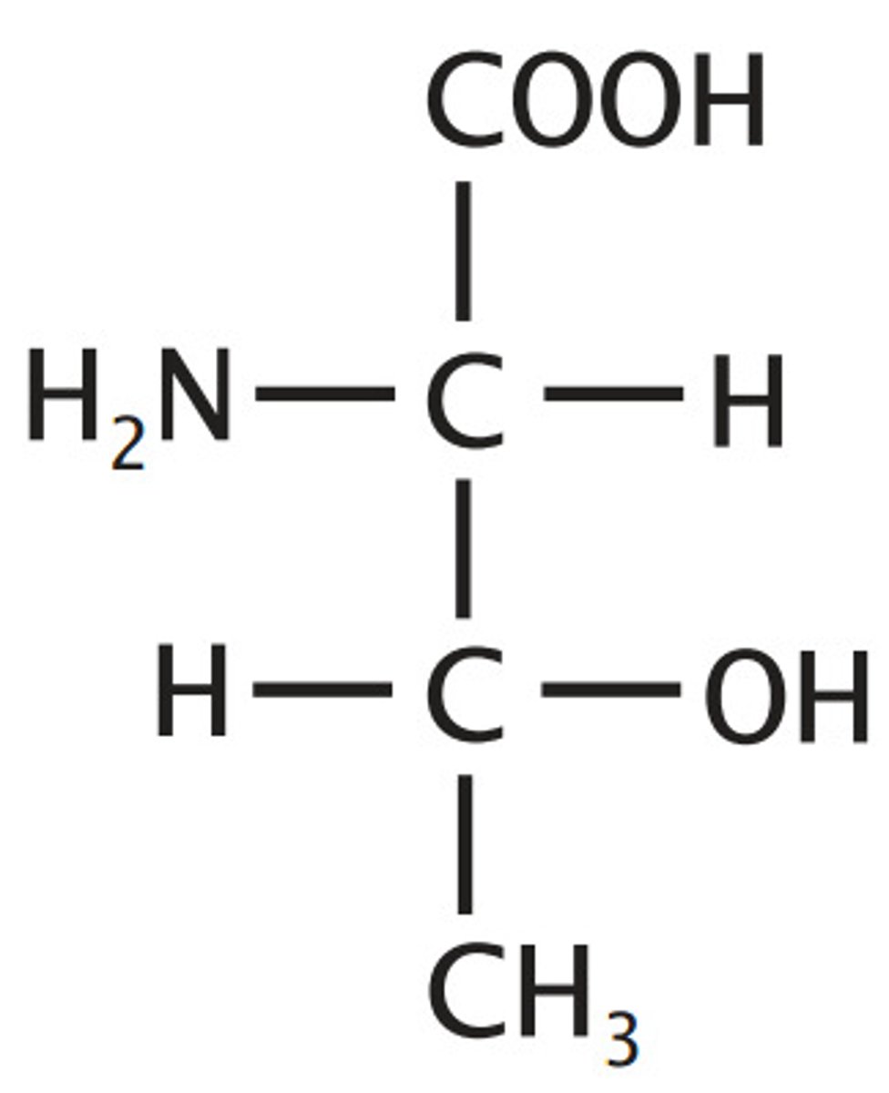 <p>Aliphatic, "threo" parts are methyl, hydroxyl, and hydrogen on a single C</p>