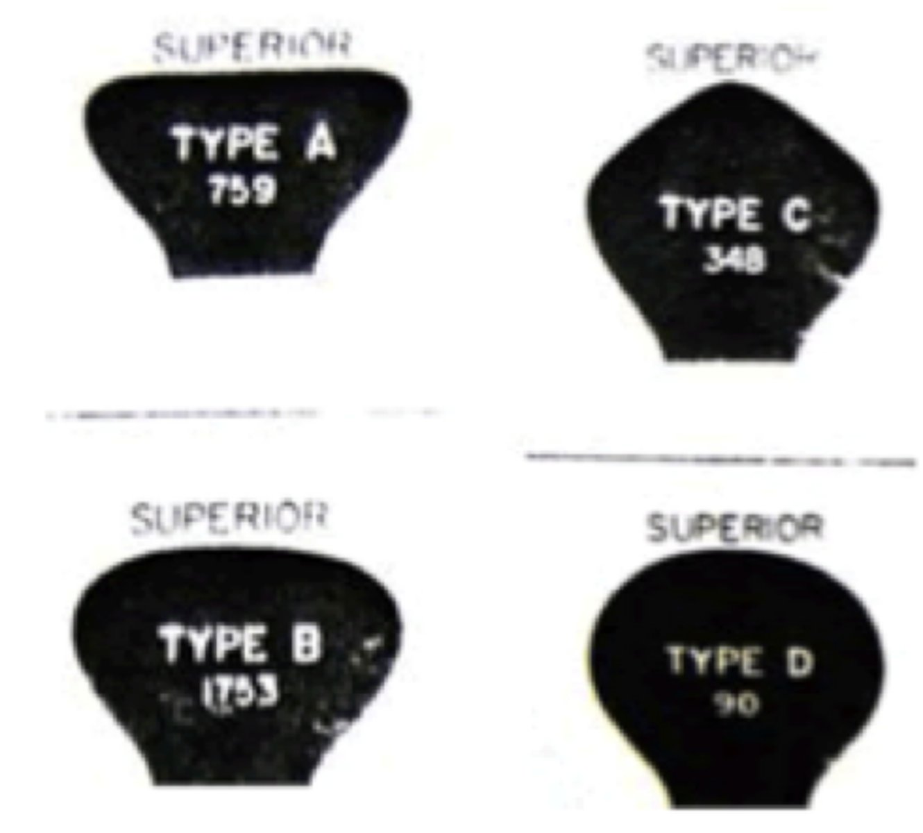 <p>Platt (typ A)</p><p>Oval (typ B)</p><p>Angulär (typ C)</p><p>Rund (typ D)</p>