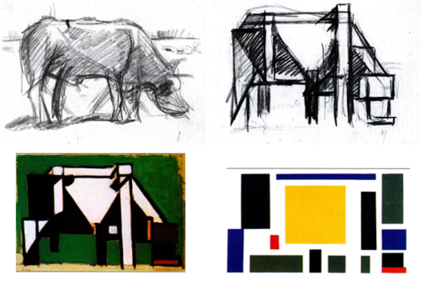 <p>Major figure for De Stijl<br>The Cow 1918</p>