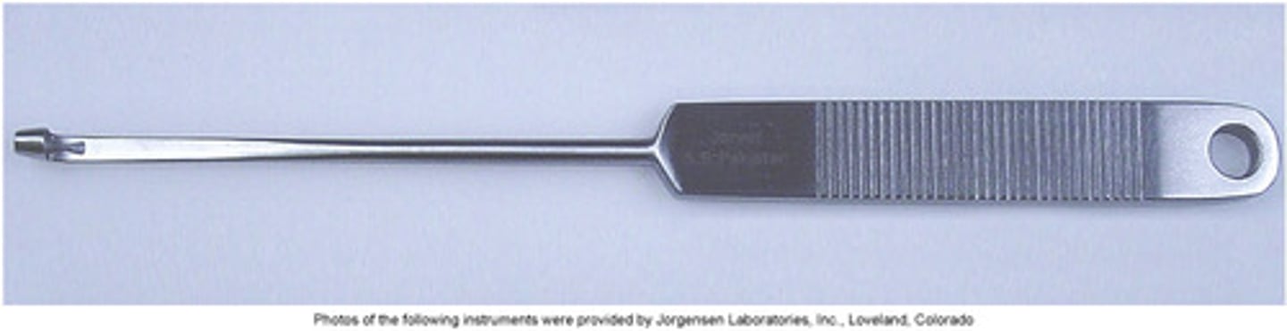 <p>to scrape the inside of the teat canal and remove obstructions or tumors or to take biopsy specimens</p>