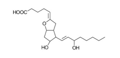 <p>This structure belongs to what prostacyclin analogue?</p><p>a. Epoprostenol</p><p>b. Selexipag</p><p>c. Treprostinil</p><p>d. Iloprost</p>
