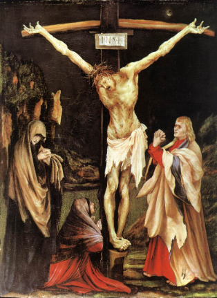 <p><span>First instance of this level of uncomfortableness; bruising all over, hands show he's writhing in pain, wood bends from his weight, despair on the faces of john and the marys.&nbsp;</span></p><p><span>Emotion &gt; realism&nbsp;</span></p>