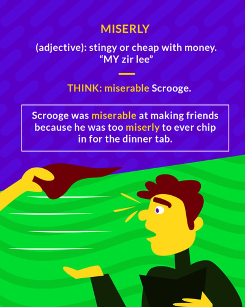 <p>(adj.) stingy or cheap with money</p><p>(adj.) stingy</p>