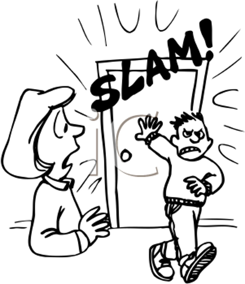 <p>to slam the door</p>