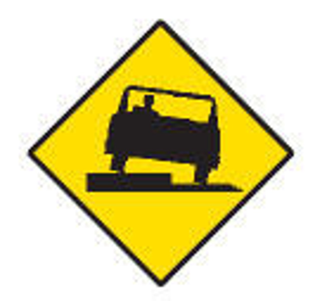 <p>This is the caution sign for a ___ curb.</p>