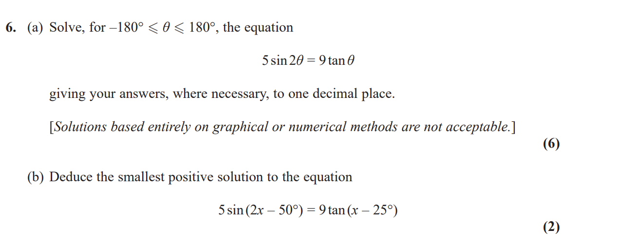 <p>in these questions just deducing 0/+- 180<br>just ponder where sin/cos/tan is 0 so just to get that extra mark</p>