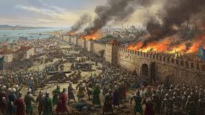 <p>The printing press is being developed, and the famous city of Constantinople falls to the Ottoman Empire.</p>