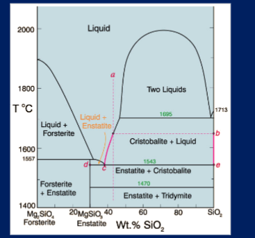 <p><span style="color: #000000">Three phases enstatite = forsterite + SiO2</span></p>