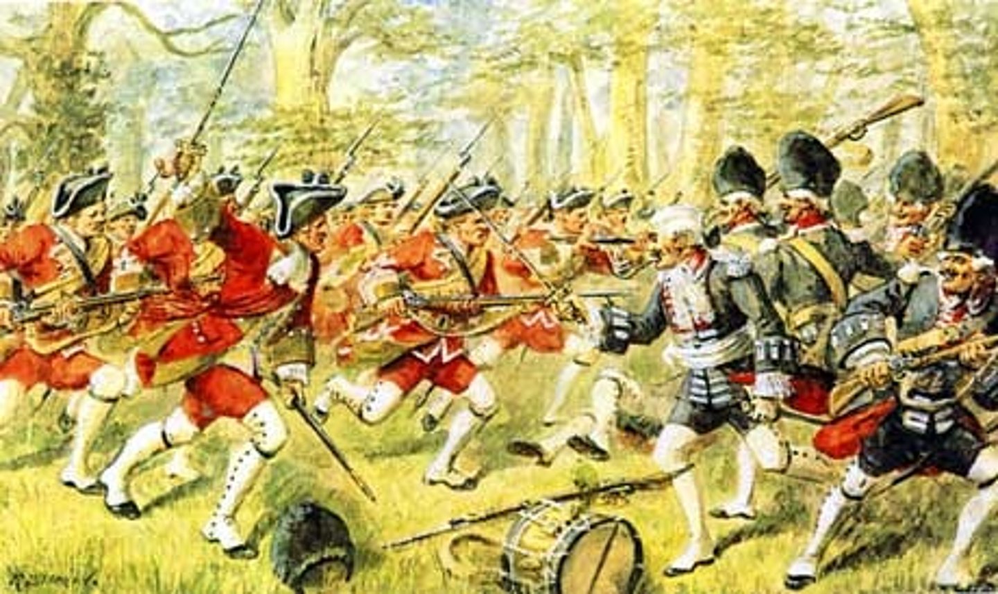 <p>(1754-1763) Nine-year war between the British and the French in North America; it resulted in the expulsion of the French from the North American mainland.</p>