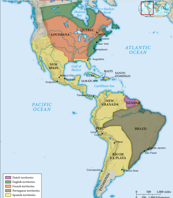 The expansion of Spanish and English claims across the Americas