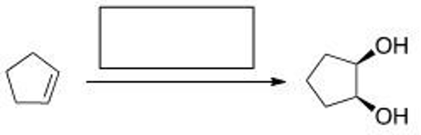 <p>What is the reagent required to accomplish the following transformation?</p><p>A.</p><p>LiA1H4</p><p>B. [1] OsO4; [2] NaHSO3, H2O</p><p>C. RCO3H, H2O/HO-</p><p>D.</p><p>PCC/CH2Cl2</p>