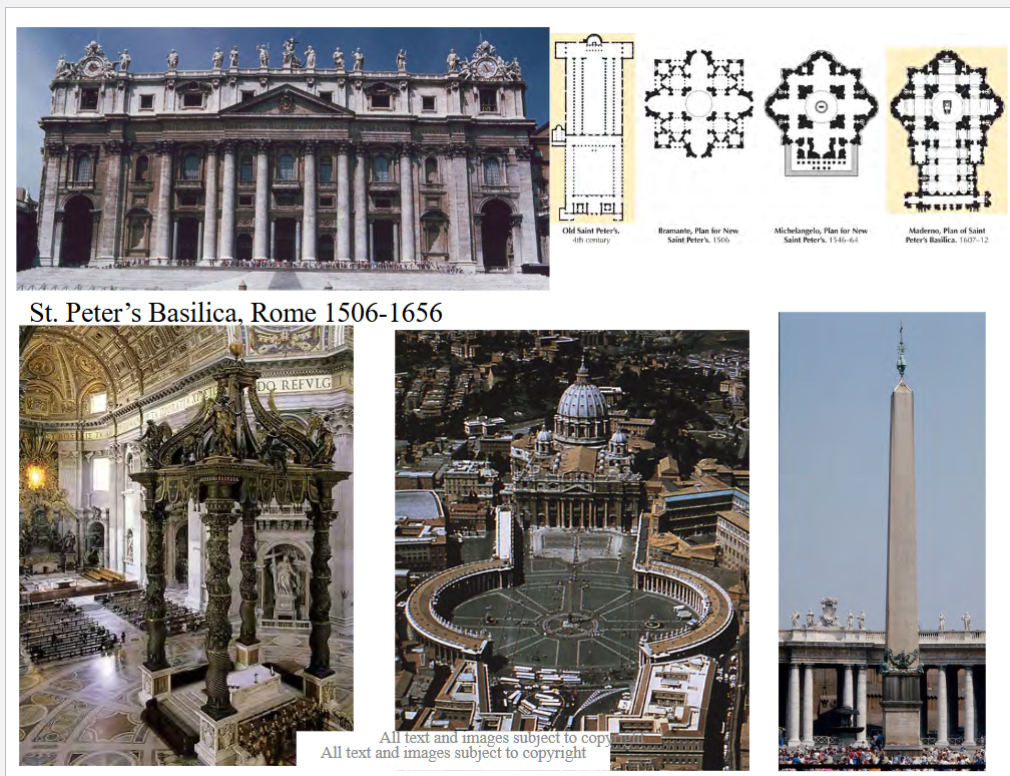 <p>4. What is significant about the location of the basilica of St. Peter in Rome? Why did the Pope decide to tear down</p><p>the original church and build a new one?</p>