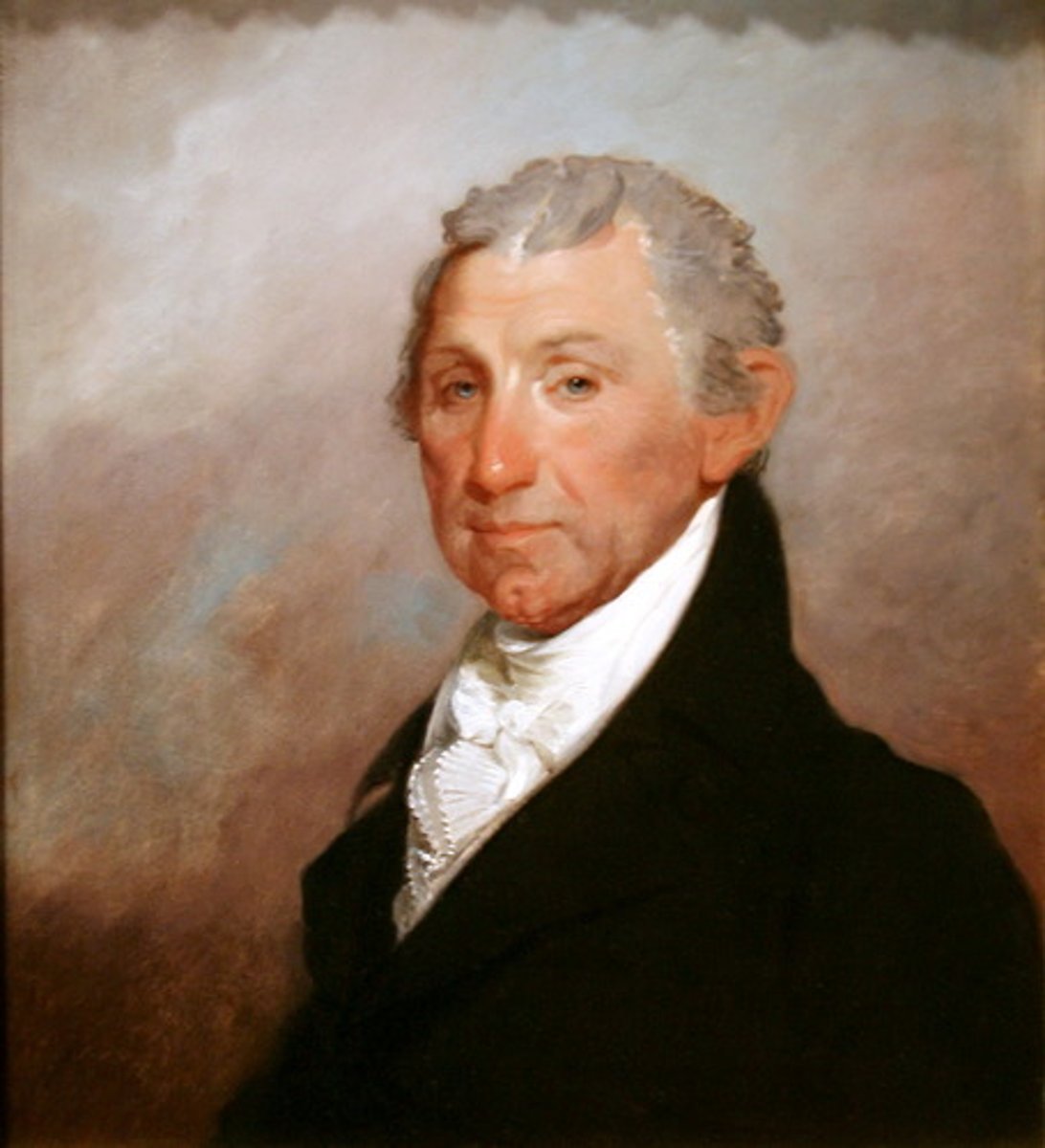 <p>(1758-1831) Revolutionary War soldier, statesman, and fifth president of the United States. As president, he supported protective tariffs and a national bank but maintained a Jeffersonian opposition to federally funded internal improvements. Though Monroe sought to transcend partisanship, even undertaking a goodwill tour of the states in 1817, his presidency was rocked by bitter partisan and sectional conflicts.</p>