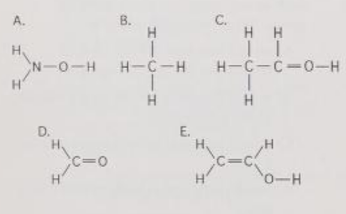 <p>Which of the structures is an impossible covalently bonded molecule?</p>