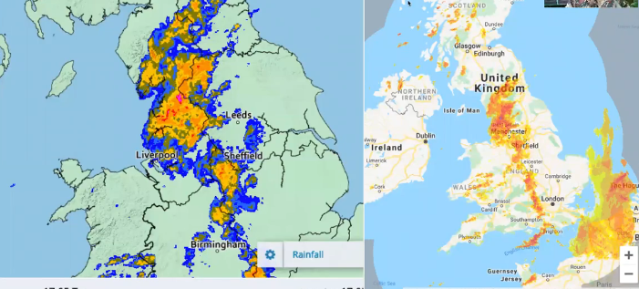 <p>Orange means more intense precipitation in intense storms</p><p>Blue opposite</p>
