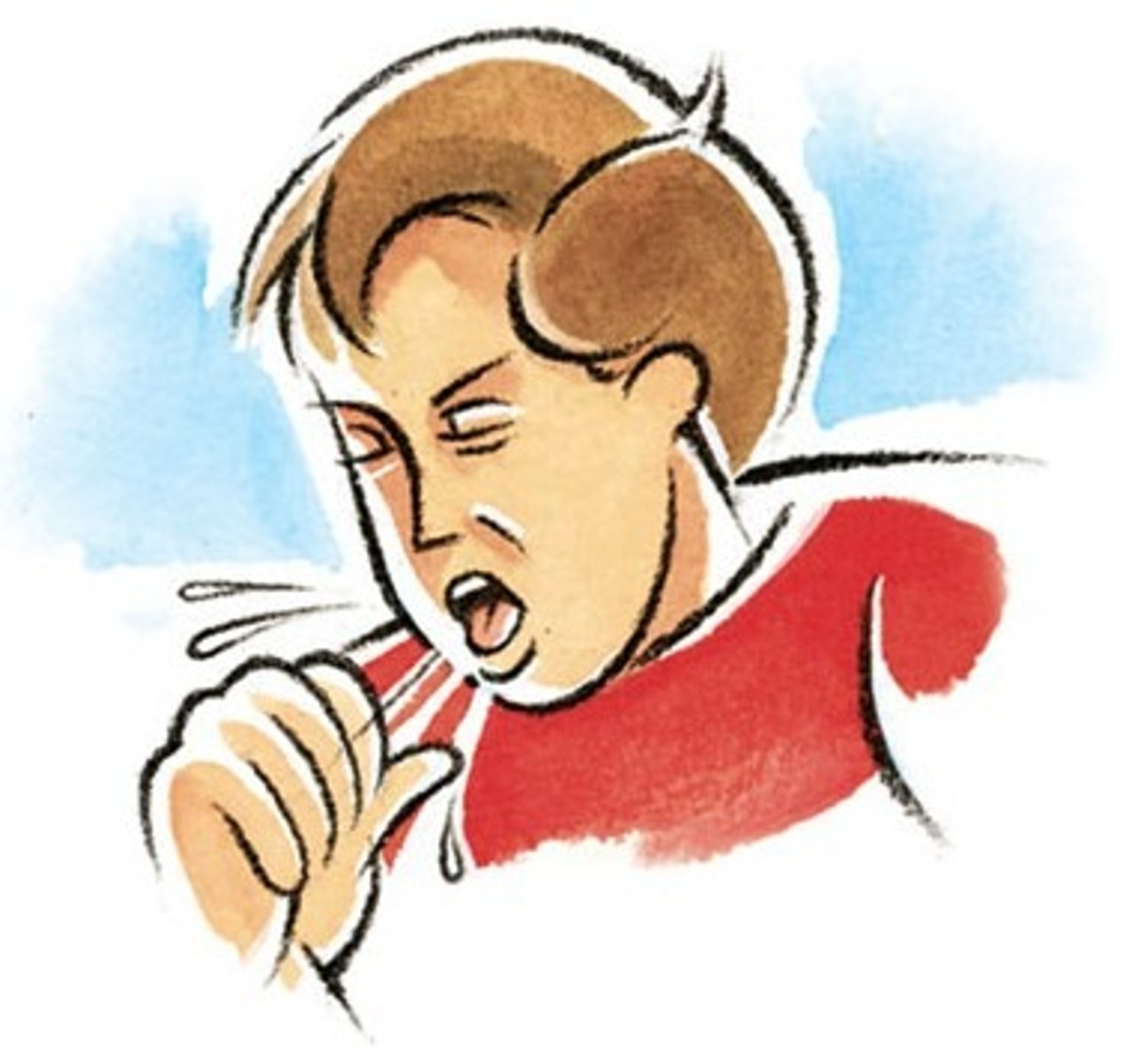 <p>to force air through your throat with a short, loud noise often because you are sick</p>