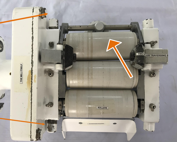 <p>part of porcelain roller</p>