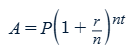 <p>A = Final Amount</p><p>P = Initial Amount</p><p>r = Interest Rate (decimal form)</p><p>n = Number of Times Interest has been Compounded</p><p>t = time elapsed</p>