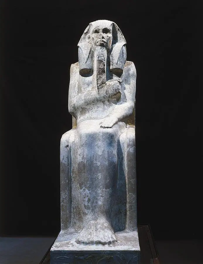 <p>Ka Statue of Djoser (2592-2566 BCE)</p><ul><li><p>Artist Unknown, Egyptian, Painted Limestone</p></li></ul><p></p>