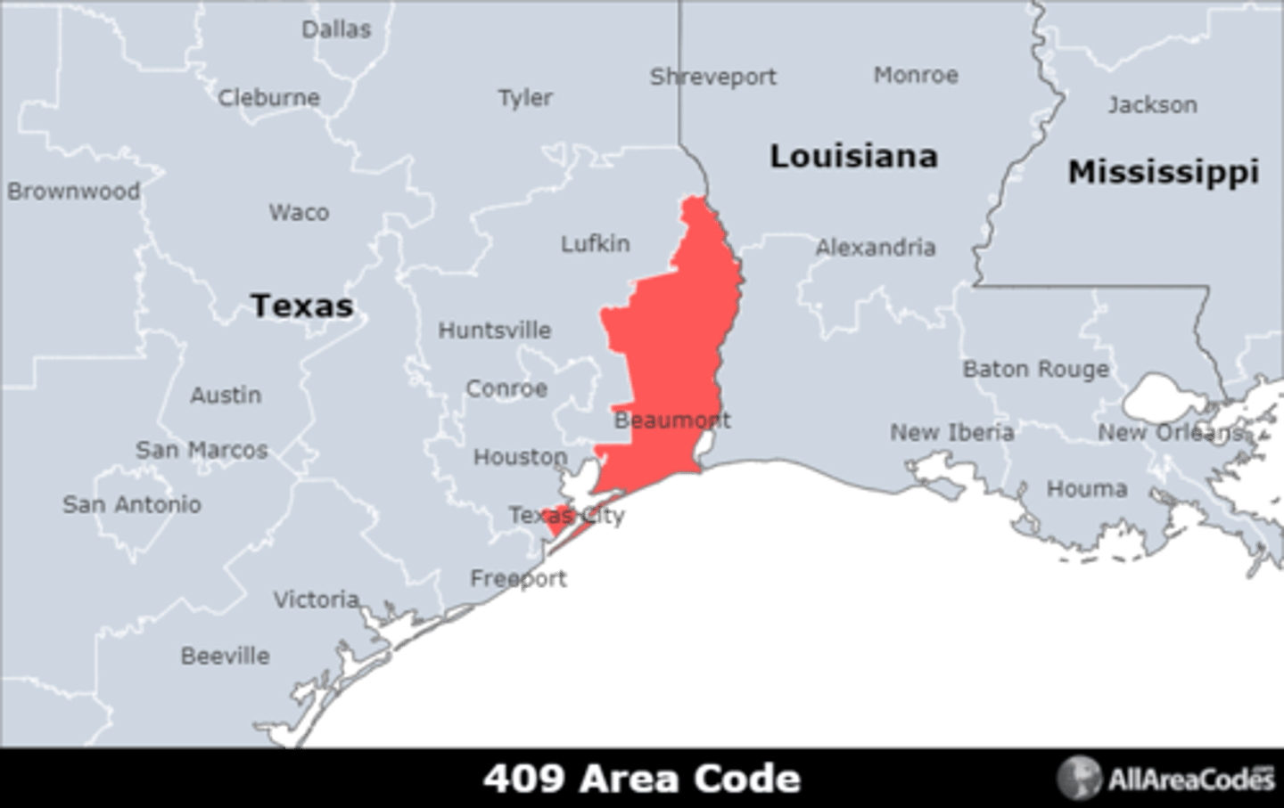 <p>Area code 409 is located in eastern Texas and covers Beaumont, Port Arthur, and Galveston. It is the only area code that serves the area.</p>