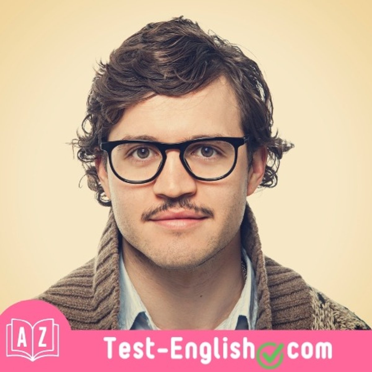 <p>He has a _____. He has hair on his upper lip.</p>