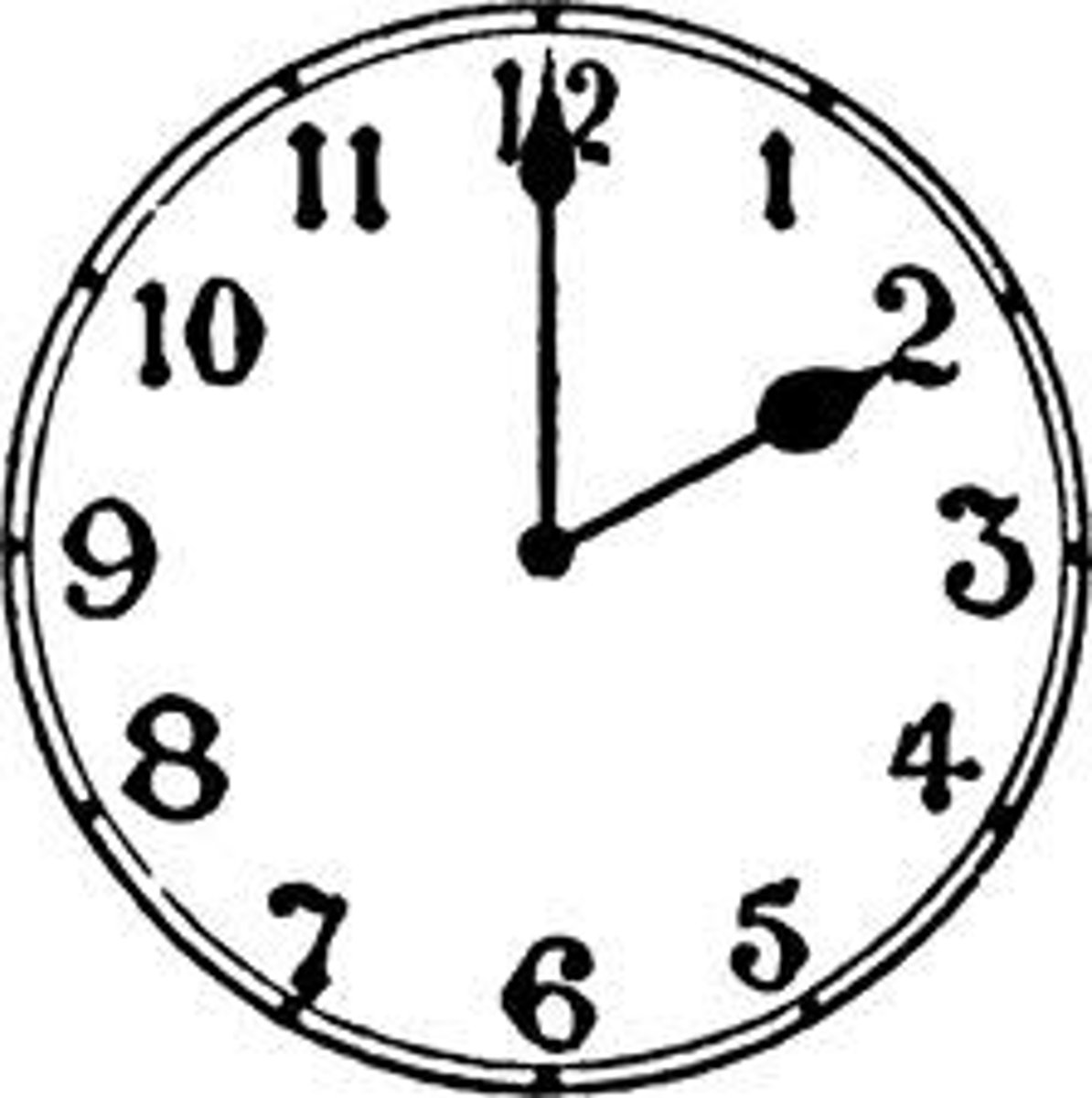<p>It is two o'clock.</p>