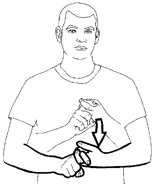 <p>Interlock the index fingers and move them slightly to indicate a strong bond</p>