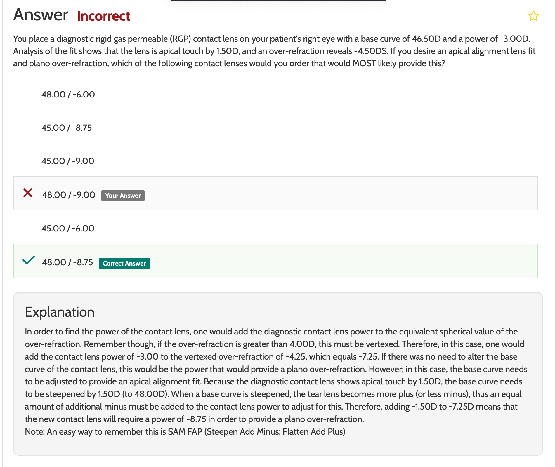 <p>Example of remember to vertex OR thats > 4.00D </p>