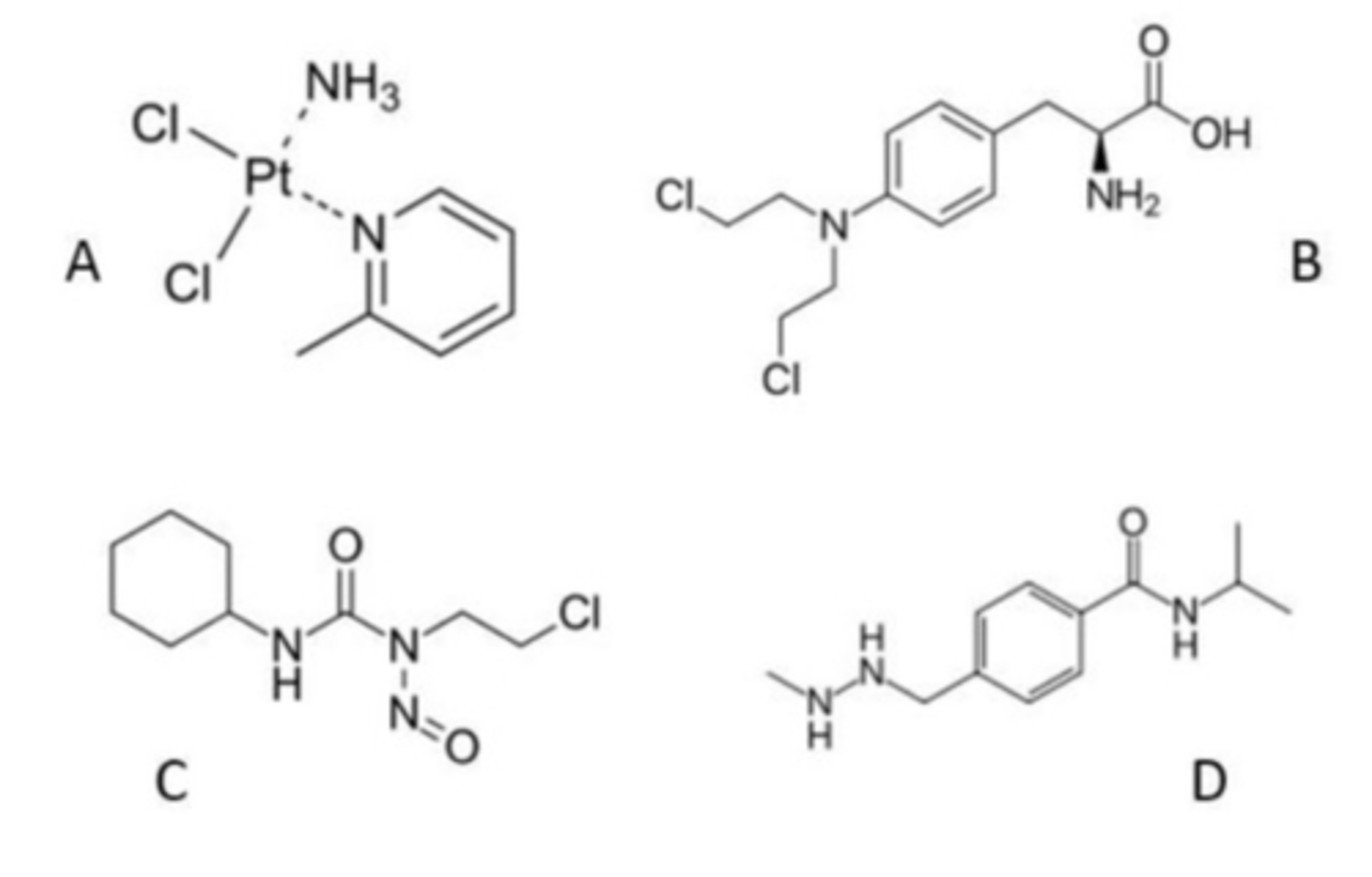 <p>Which is NOT a DNA cross linking agent?</p>