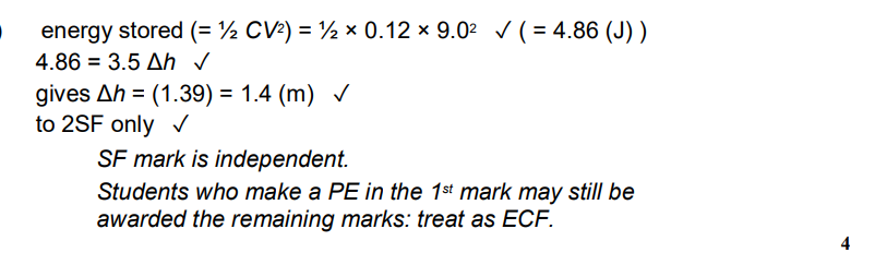 <p>With any question involving capacitance and energy, you must use E = 1/2cV² or another SPECIFIC energy equation using capacitance. NOT V= W/Q since remember only V/2 is stored in the capacitor, so you CAN use V/2 = W/Q</p><p></p>
